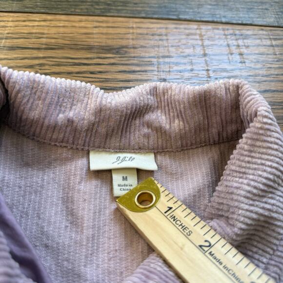J.Jill Women’s M Button Front Corduroy Shirt Light Purple Textured Long Sleeve - Picture 5 of 8